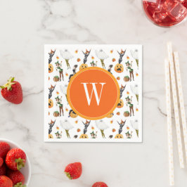 Guardanapo De Papel Watercolor Halloween Fashion Girls Witold Monogram