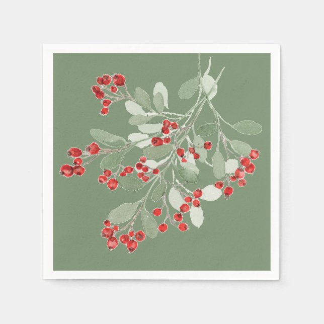 Guardanapo De Papel Watercolor Holly (Frente)