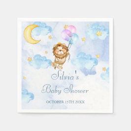 Guardanapo De Papel Watercolor Lion junselle animal baby boy chá