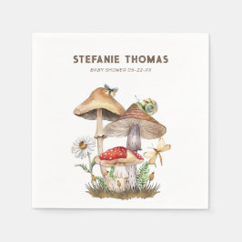 Guardanapo De Papel Watercolor Mushroom Chá de fraldas Napkins | Flore