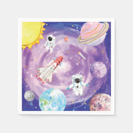 Guardanapo De Papel Watercolor Outer Space Napkins