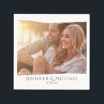 Guardanapo De Papel Watercolor Photo Strip Casamento Cocktail Napkins<br><div class="desc">Estas recepções de casamento ou guardanapos de chá de panela serão um sucesso para os seus convidados! Basta adicionar sua foto,  nomes e data de casamento. Este design apresenta um efeito exclusivo de faixa de cor d'água pintada.</div>