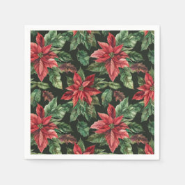 Guardanapo De Papel Watercolor Poinsettia flor Natal