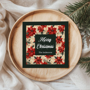 Guardanapo De Papel Watercolor Poinsettia Napkins Charme de Mesa de Fé