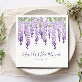 Guardanapo De Papel Watercolor Purple Wisteria | Bat Mitzvah