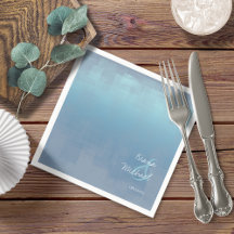 Watercolor Refletions Wedding Dusty Blue ID774