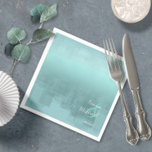 Watercolor Refletions Wedding Teal ID774