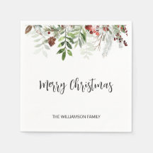 Watercolor Script Felry Christmas Greenery