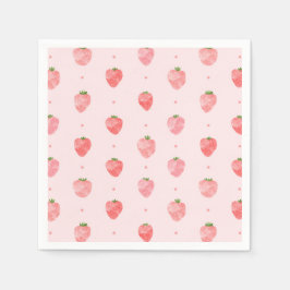 Guardanapo De Papel Watercolor Strawberry Napkins | Morango Nápoles
