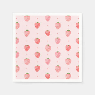 Guardanapo De Papel Watercolor Strawberry Napkins Morango Nápoles