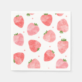 Guardanapo De Papel Watercolor Strawberry Napkins | Morango Nápoles