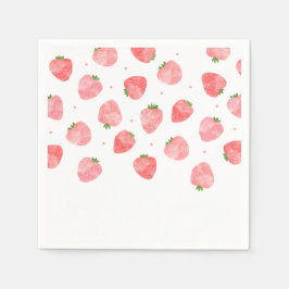 Guardanapo De Papel Watercolor Strawberry Napkins | Morango Nápoles