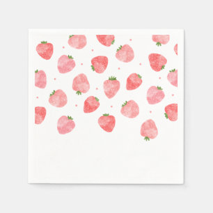 Guardanapo De Papel Watercolor Strawberry Napkins Morango Nápoles