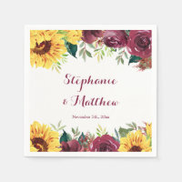 Watercolor Sunflower Floral Border Weding