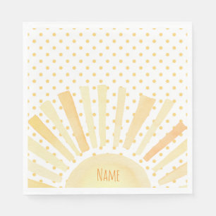 Guardanapo De Papel Watercolor Sunshine Orange Yellow Polkadost Summer