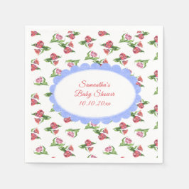 Guardanapo De Papel Watercolor vintage Flowers Baby Shower