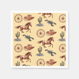 Guardanapo De Papel Watercolor Western Kid Art Tan