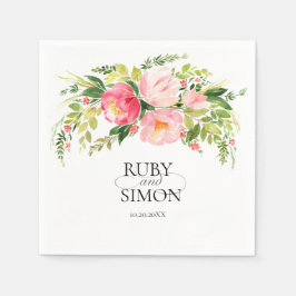 Guardanapo De Papel watercolor wildflower meadow wreath wedding