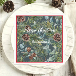 Guardanapo De Papel Watercolor Woodland Forest Holiday Napkins