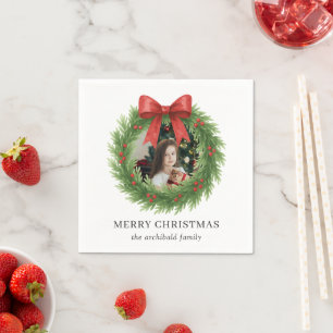 Guardanapo De Papel Watercolor Wreath Foto Moderna Natal