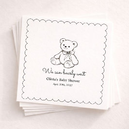 Guardanapo De Papel "We Can Bearly Wait" Baby Shower Gender Neutral