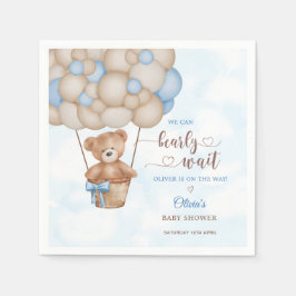 Guardanapo De Papel We Can Bearly Wait Hot Air Balloon Baby Shower