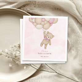 Guardanapo De Papel We Can Bearly Wait Pink Baby Shower