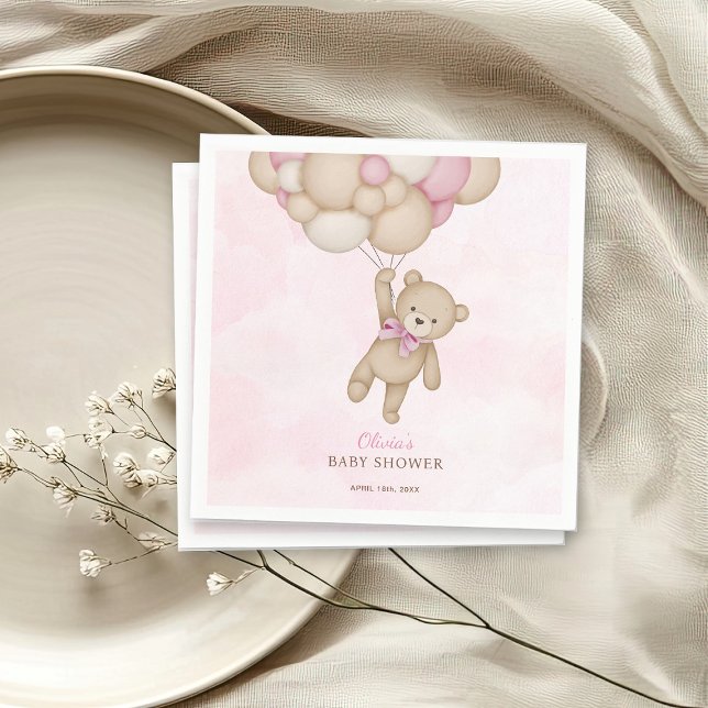 Guardanapo De Papel We Can Bearly Wait Pink Baby Shower (Criador carregado)