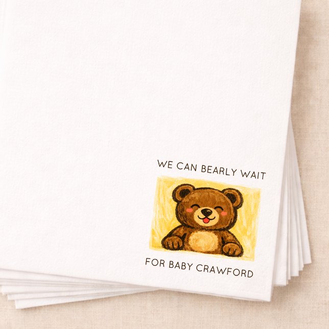 Guardanapo De Papel We Can Bearly Wait! Simple Hand Drawn Baby Shower (Criador carregado)