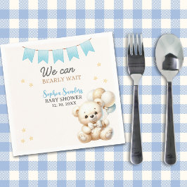 Guardanapo De Papel "We Can Bearly Wait! Teddy Bear Baby Shower