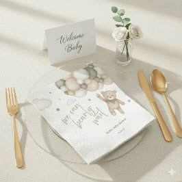 Guardanapo De Papel We Can Bearly Wait Teddy Bear Baby Shower Napkins