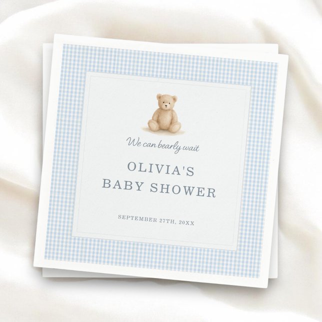 Guardanapo De Papel We Can Bearly Wait Teddy Bear Baby Shower Party (Criador carregado)
