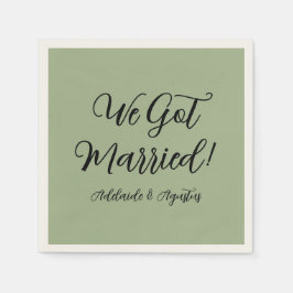 Guardanapo De Papel We Got Married Green Paper Napkin