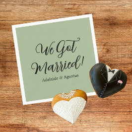 Guardanapo De Papel We Got Married Green Wedding Reception 