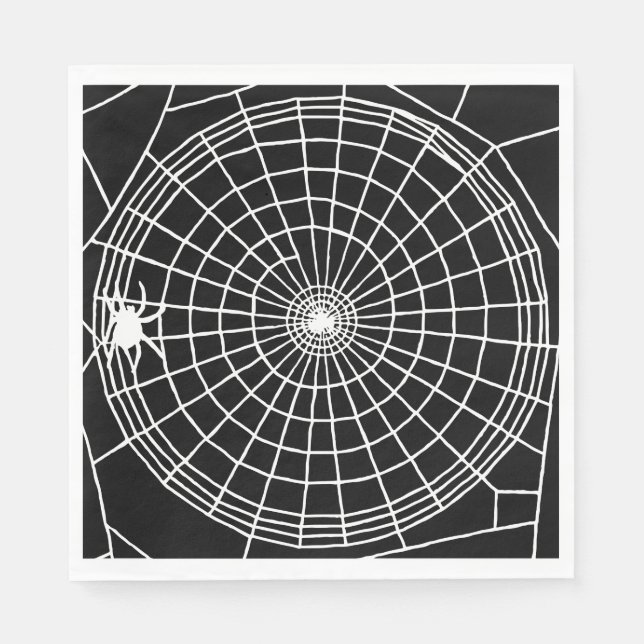Guardanapo De Papel Web de aranha quadrada, Design de Halloween assust (Frente)