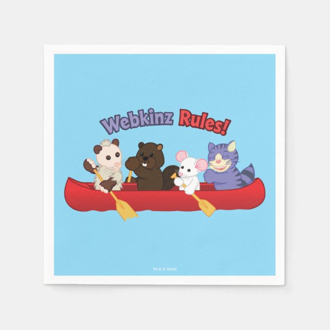 Guardanapo De Papel Webkinz | Viagem de Canoagem de Regras Webkinz (Frente)