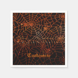 Guardanapo De Papel Webs De Aranha Laranja Estimulante