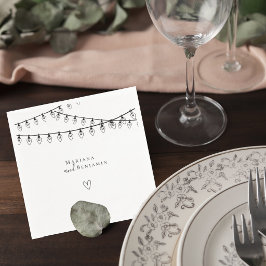 Guardanapo De Papel Wedding Cocktail Napkin with String Lights