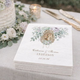 Guardanapo De Papel Wedding Floral Mary Joseph Mint e Lavanda