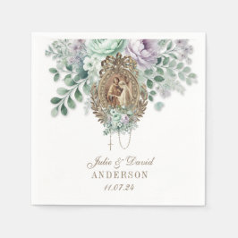 Guardanapo De Papel Wedding Floral Mary Joseph Mint e Lavanda