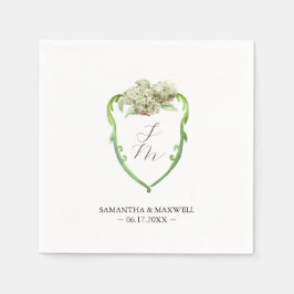 Guardanapo De Papel Wedding Monogram Napkins Green Hydrangea
