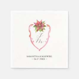 Guardanapo De Papel Wedding Monogram Napkins Poinsettia
