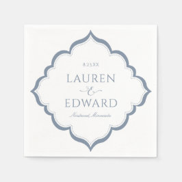 Guardanapo De Papel Wedding Napkins | Elegância Simples (Azul Dusty)