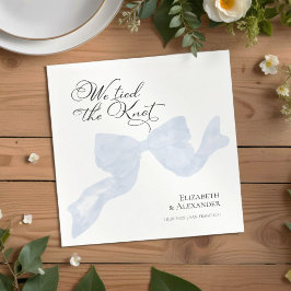 Guardanapo De Papel Wedding Napkins | Nós Ligamos O Nó Arco Azul Dusty
