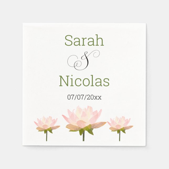 Guardanapo De Papel Wedding napkins personalized minimalist (Frente)