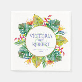 Guardanapo De Papel Wedding Napkins | Tropical Watercolor Floral