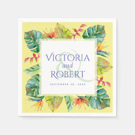 Guardanapo De Papel Wedding Napkins | Tropical Watercolor Floral