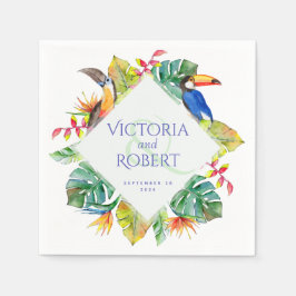 Guardanapo De Papel Wedding Napkins | Tropical Watercolor Floral