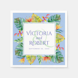 Guardanapo De Papel Wedding Napkins | Tropical Watercolor Floral