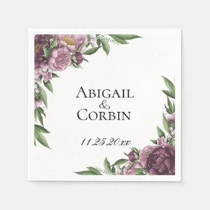 Guardanapo de papel Wedding personalizados florais